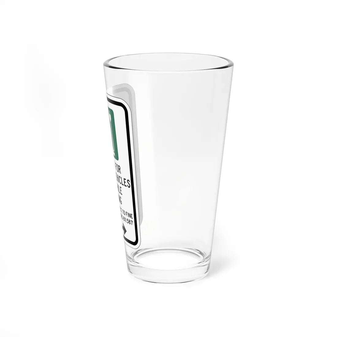 PBOT Road sign P1911R (Oregon) (Road Sign) Pint Glass 16oz - Go Mug Yourself
