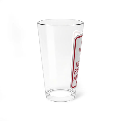 PBOT Road sign P1950L (Oregon) (Road Sign) Pint Glass 16oz - Go Mug Yourself