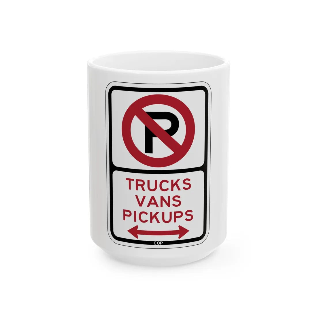 PBOT Road sign P1955D (Oregon) (Road Sign) White Coffee Mug 15oz - Go Mug Yourself