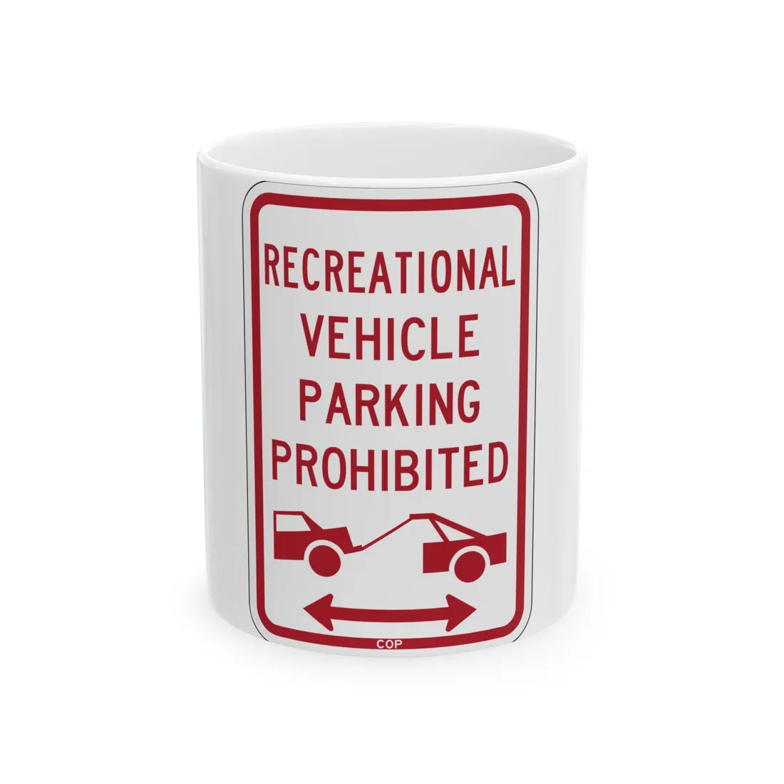 PBOT Road sign P1957D (Oregon) (Road Sign) White Coffee Mug 11oz - Go Mug Yourself