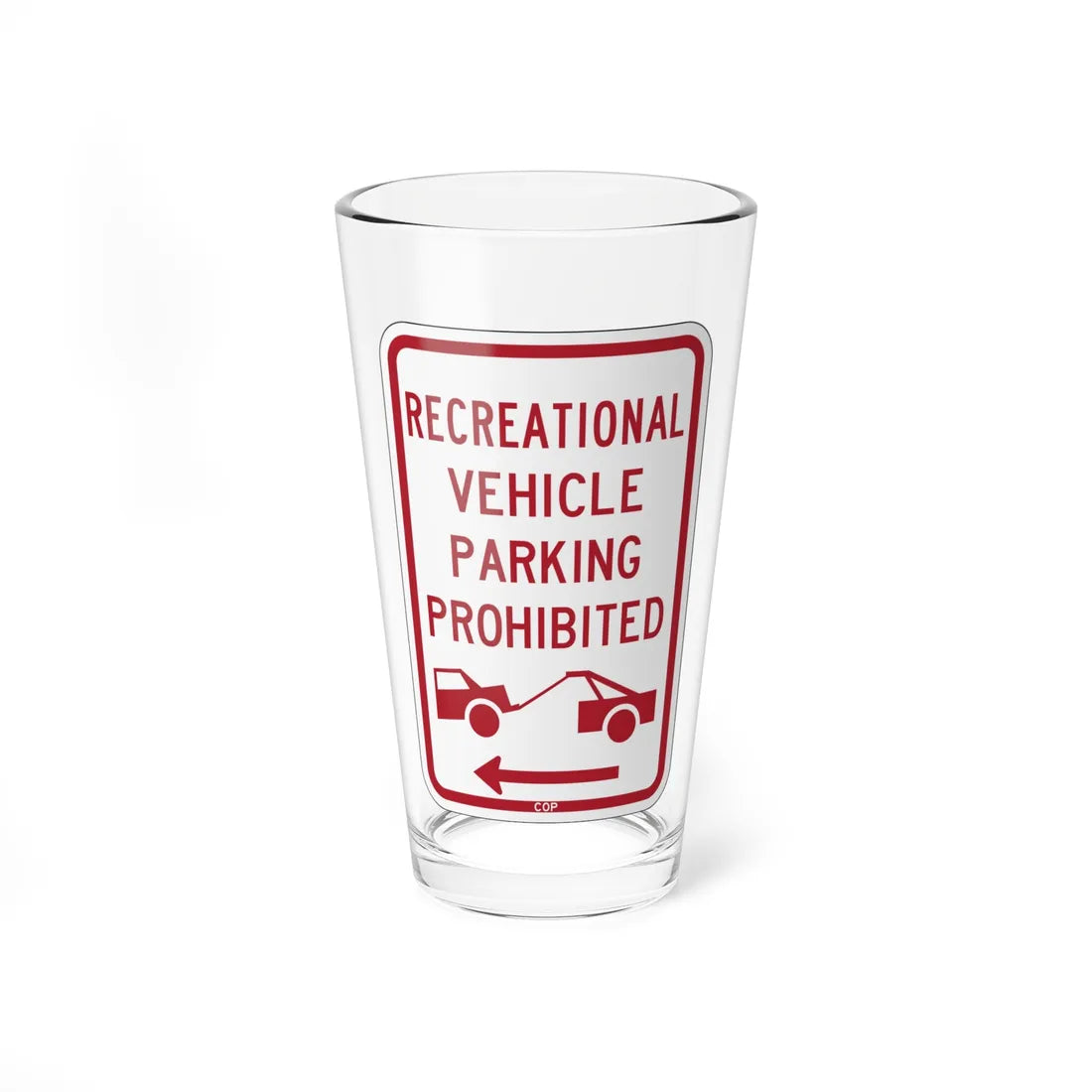 PBOT Road sign P1957L (Oregon) (Road Sign) Pint Glass 16oz 16oz - Go Mug Yourself