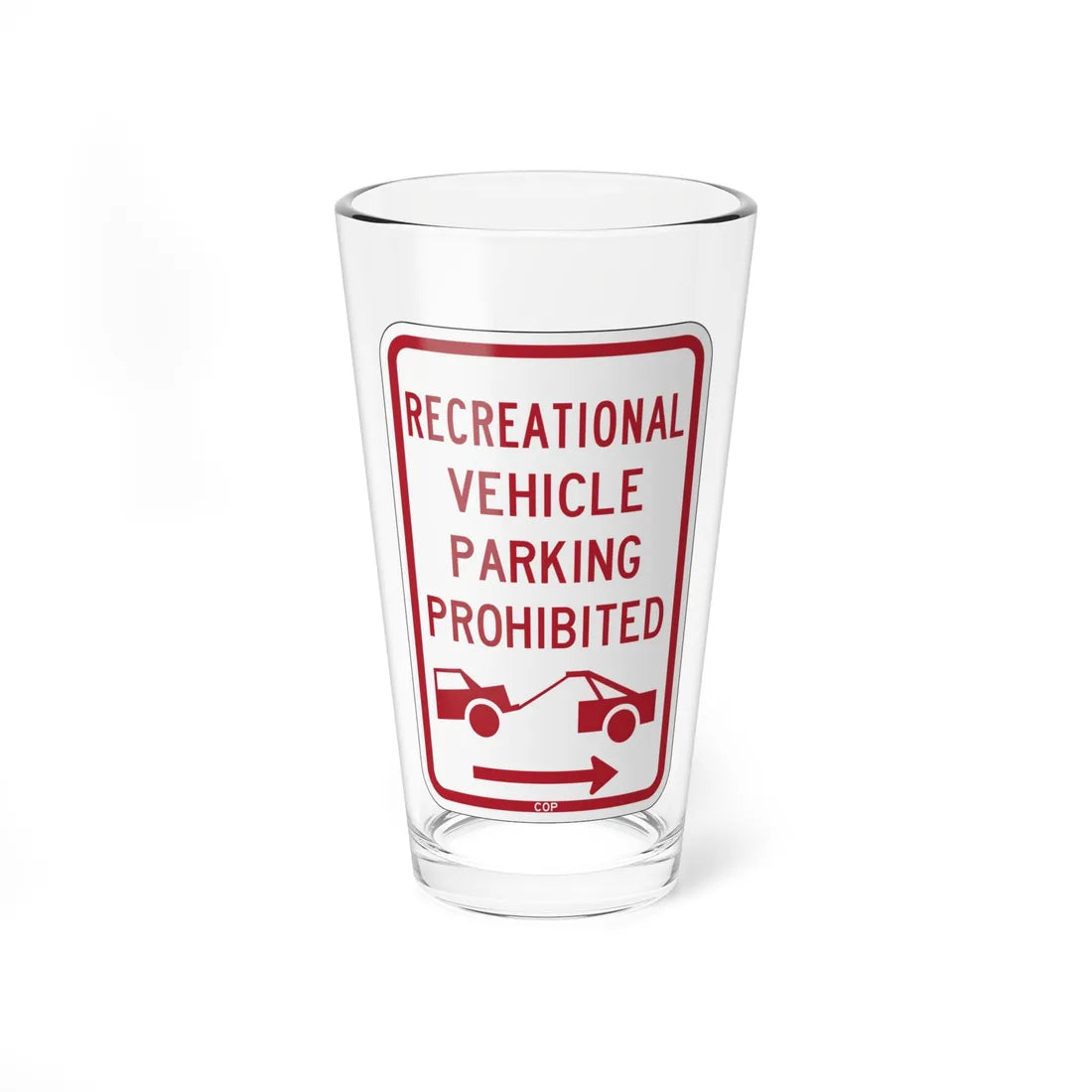PBOT Road sign P1957R (Oregon) (Road Sign) Pint Glass 16oz - Go Mug Yourself