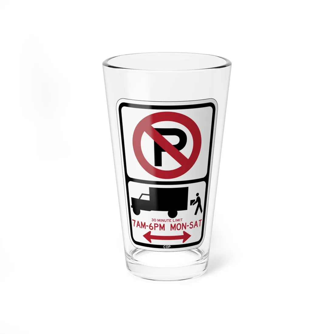 PBOT Road sign P2020D (Oregon) (Road Sign) Pint Glass 16oz 16oz - Go Mug Yourself