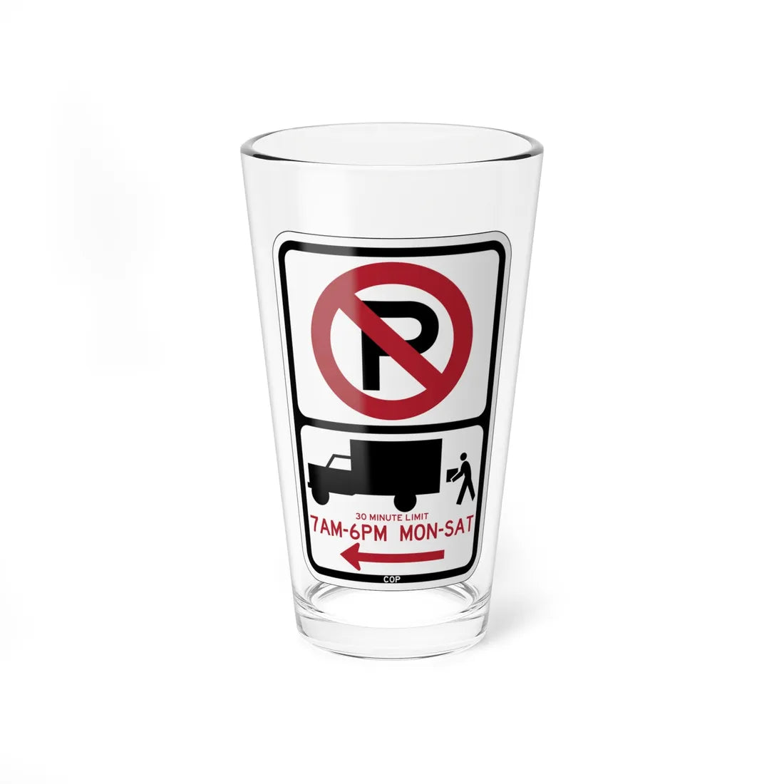 PBOT Road sign P2020L (Oregon) (Road Sign) Pint Glass 16oz - Go Mug Yourself