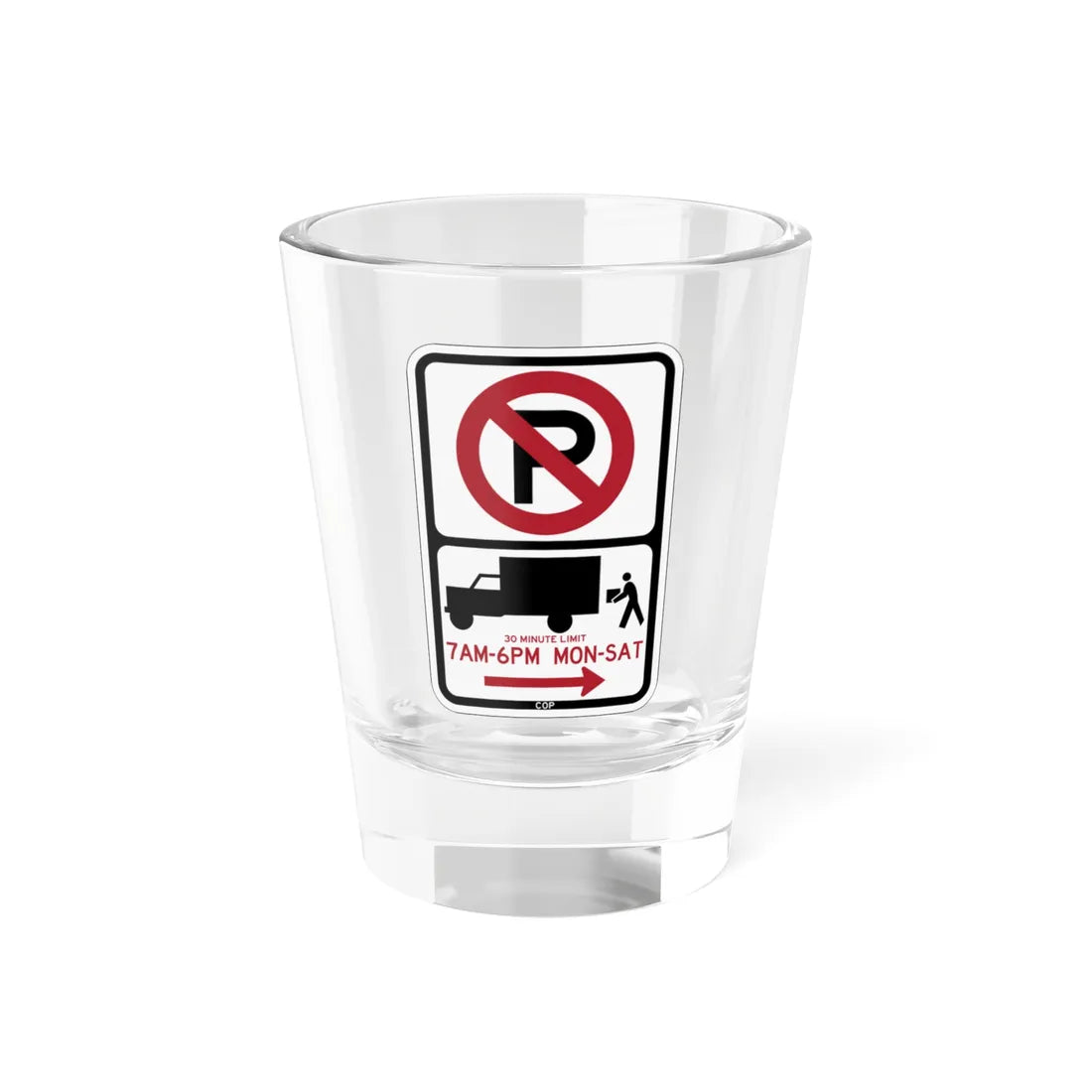 PBOT Road sign P2020R (Oregon) (Road Sign) Shot Glass 1.5oz 1.5oz - Go Mug Yourself