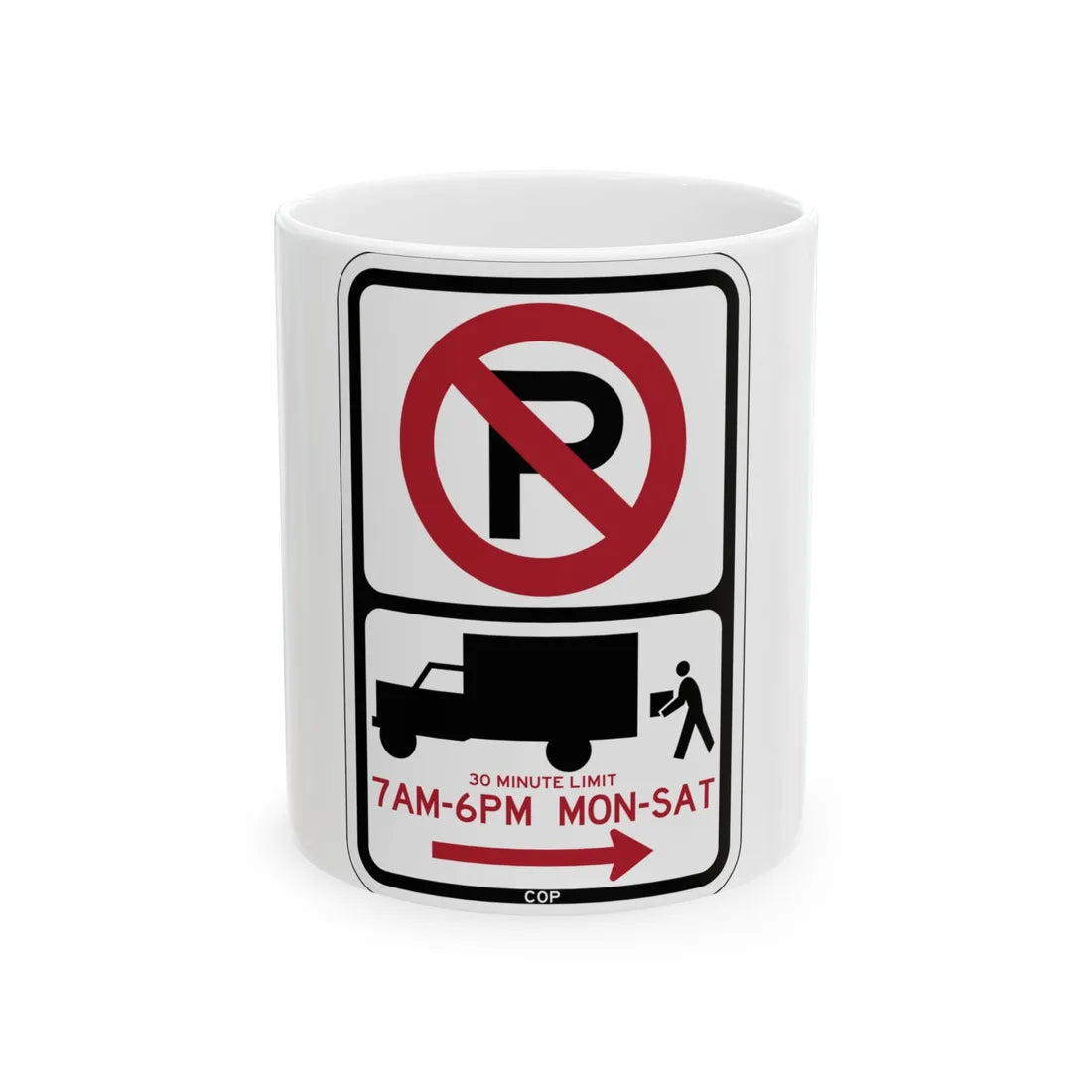 PBOT Road sign P2020R (Oregon) (Road Sign) White Coffee Mug 11oz - Go Mug Yourself