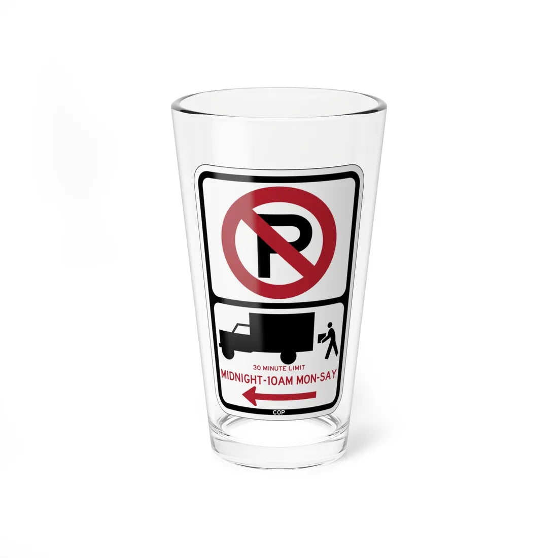 PBOT Road sign P2026L (Oregon) (Road Sign) Pint Glass 16oz 16oz - Go Mug Yourself