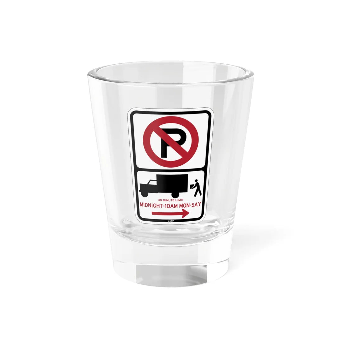 PBOT Road sign P2026R (Oregon) (Road Sign) Shot Glass 1.5oz 1.5oz - Go Mug Yourself