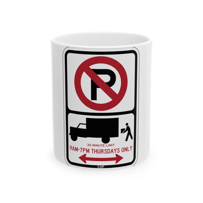 PBOT Road sign P2115D (Oregon) (Road Sign) White Coffee Mug 11oz - Go Mug Yourself