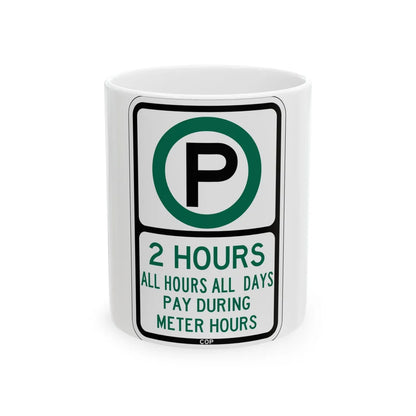 PBOT Road sign P3801 (Oregon) (Road Sign) White Coffee Mug 11oz - Go Mug Yourself