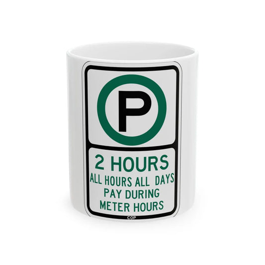 PBOT Road sign P3801 (Oregon) (Road Sign) White Coffee Mug 11oz - Go Mug Yourself