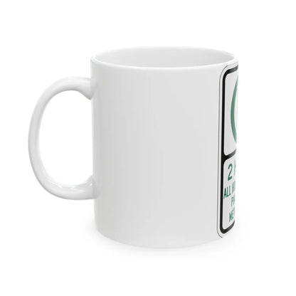 PBOT Road sign P3801 (Oregon) (Road Sign) White Coffee Mug - Go Mug Yourself