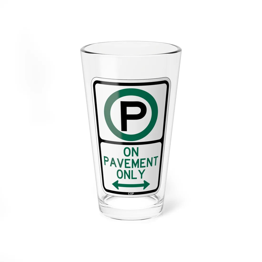 PBOT Road sign P3970 (Oregon) (Road Sign) Pint Glass 16oz - Go Mug Yourself
