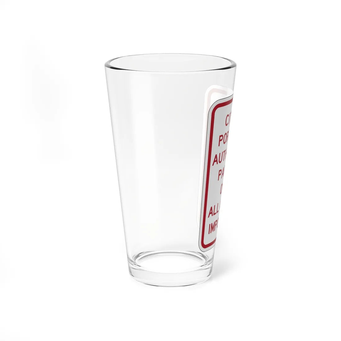 PBOT Road sign P4020 (Oregon) (Road Sign) Pint Glass 16oz - Go Mug Yourself