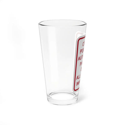 PBOT Road sign P4020 (Oregon) (Road Sign) Pint Glass 16oz - Go Mug Yourself