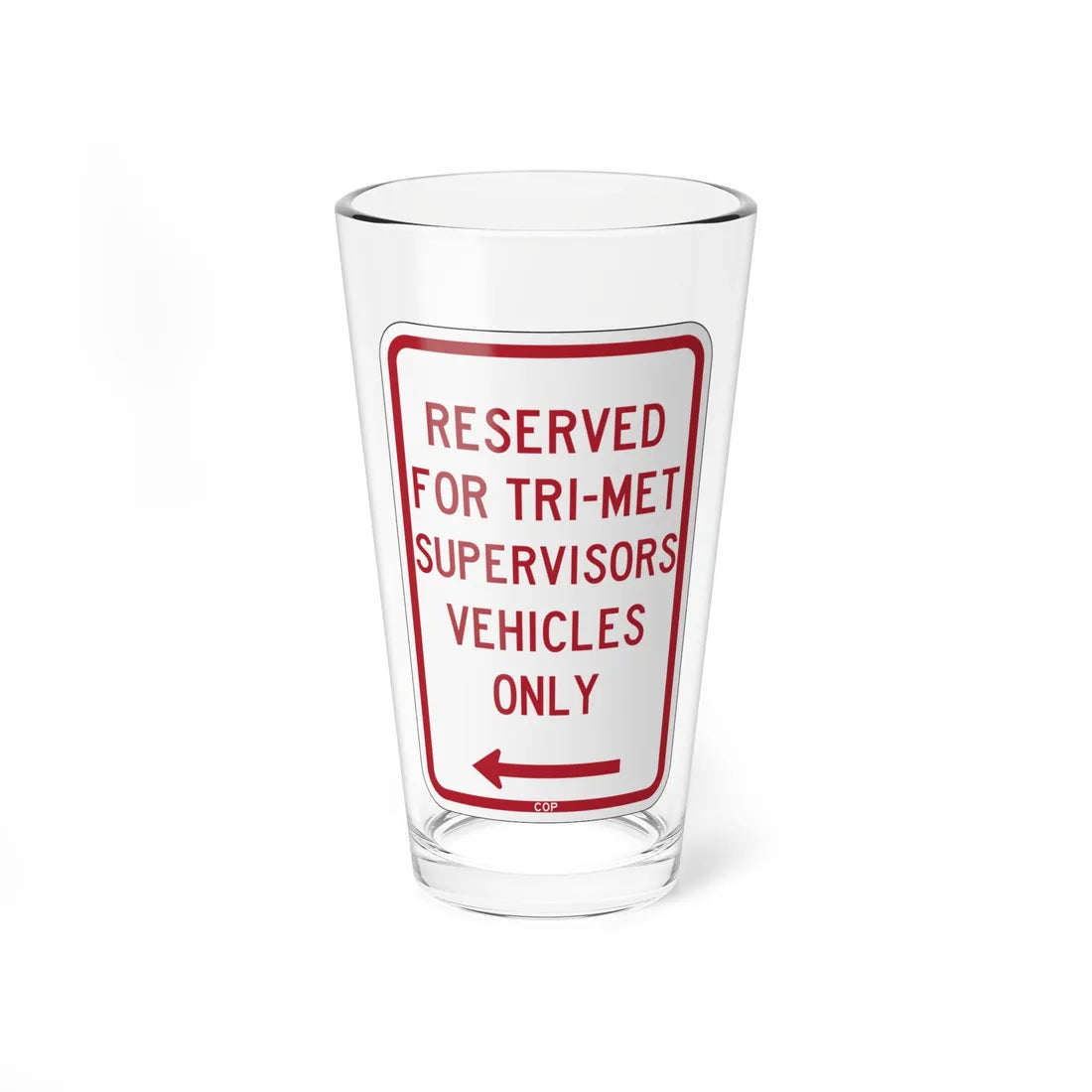 PBOT Road sign P4030 (Oregon) (Road Sign) Pint Glass 16oz 16oz - Go Mug Yourself