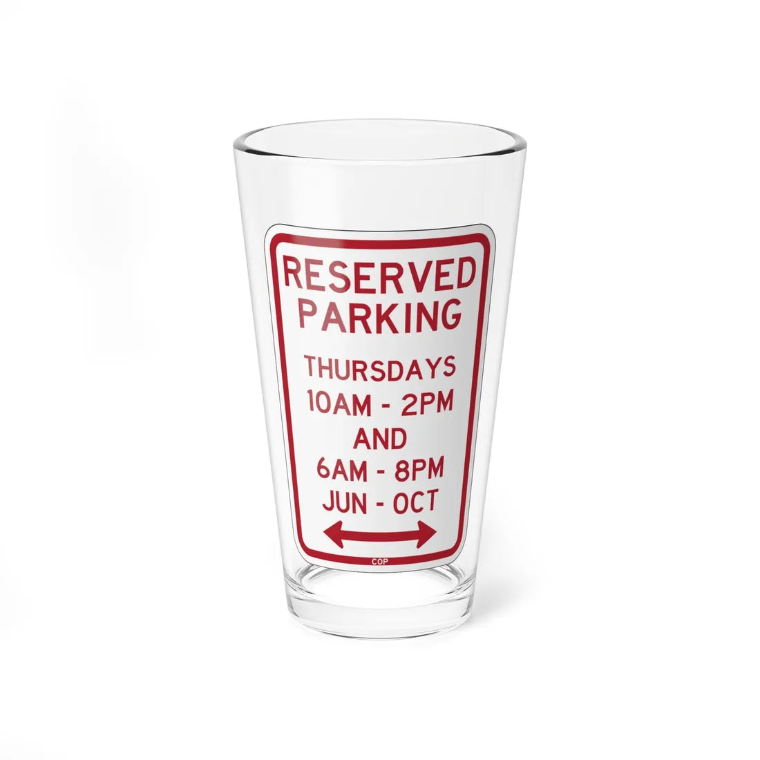 PBOT Road sign P4113D (Oregon) (Road Sign) Pint Glass 16oz 16oz - Go Mug Yourself