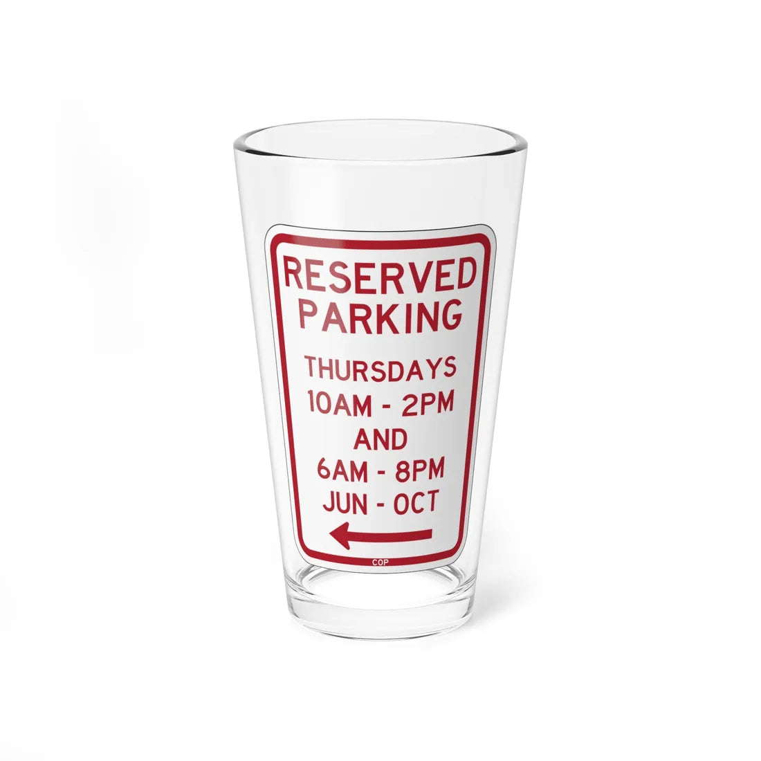 PBOT Road sign P4113L (Oregon) (Road Sign) Pint Glass 16oz - Go Mug Yourself