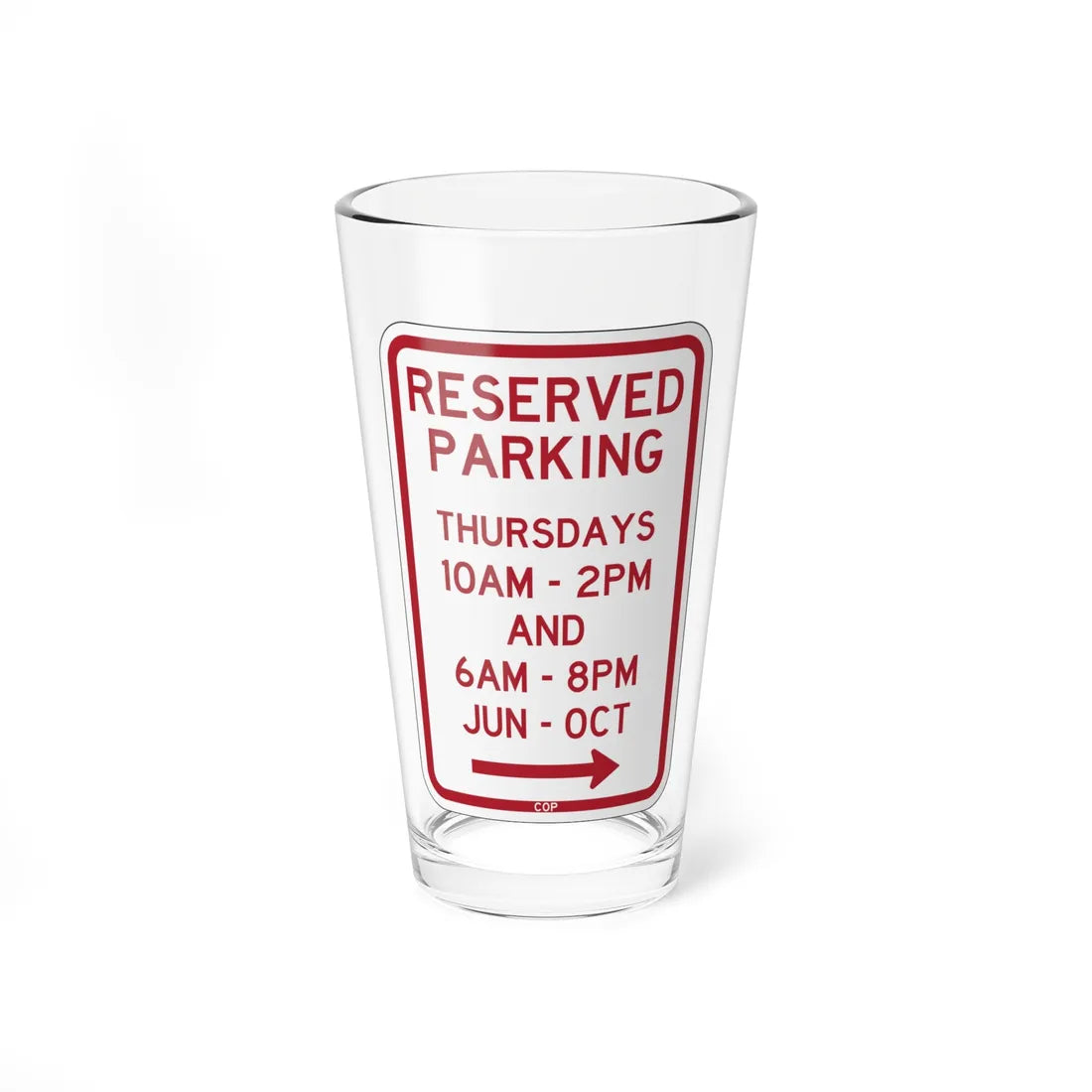 PBOT Road sign P4113R (Oregon) (Road Sign) Pint Glass 16oz 16oz - Go Mug Yourself