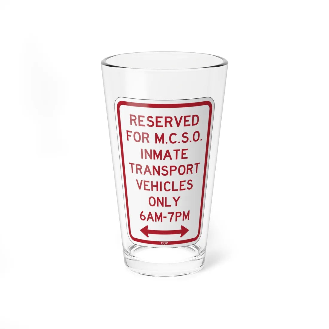 PBOT Road sign P4125D (Oregon) (Road Sign) Pint Glass 16oz 16oz - Go Mug Yourself