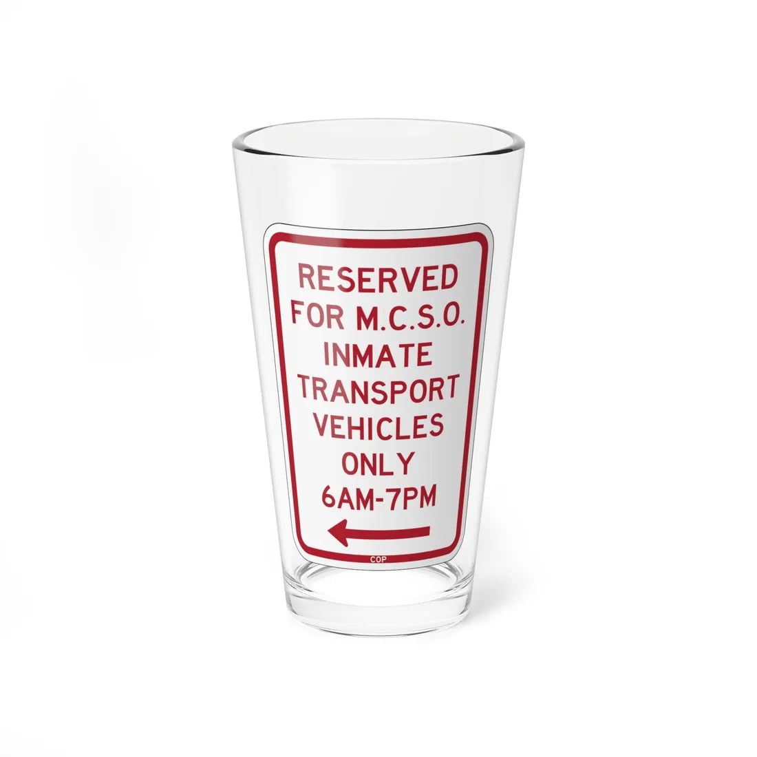 PBOT Road sign P4125L (Oregon) (Road Sign) Pint Glass 16oz - Go Mug Yourself