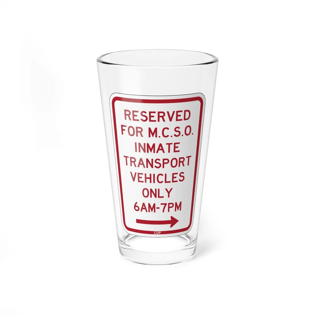 PBOT Road sign P4125R (Oregon) (Road Sign) Pint Glass 16oz - Go Mug Yourself