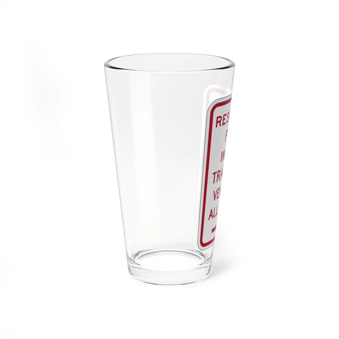 PBOT Road sign P4130R (Oregon) (Road Sign) Pint Glass 16oz - Go Mug Yourself