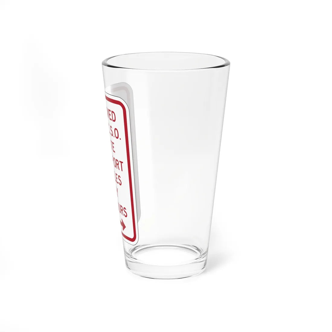 PBOT Road sign P4135D (Oregon) (Road Sign) Pint Glass 16oz - Go Mug Yourself