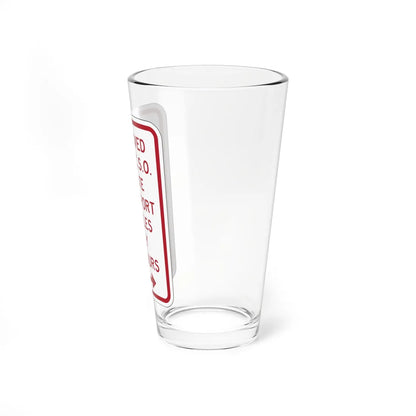 PBOT Road sign P4135R (Oregon) (Road Sign) Pint Glass 16oz - Go Mug Yourself
