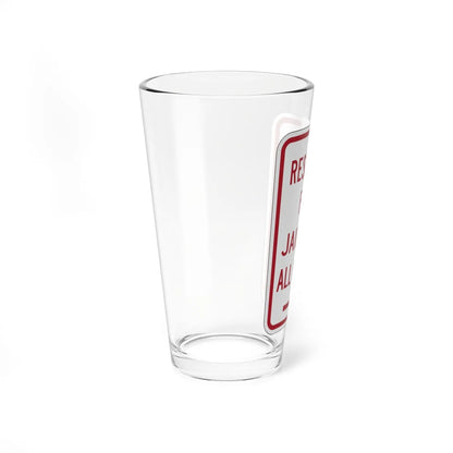 PBOT Road sign P4140R (Oregon) (Road Sign) Pint Glass 16oz - Go Mug Yourself