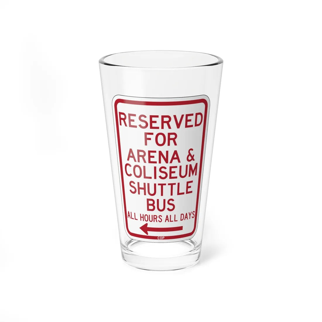 PBOT Road sign P4141 (Oregon) (Road Sign) Pint Glass 16oz 16oz - Go Mug Yourself