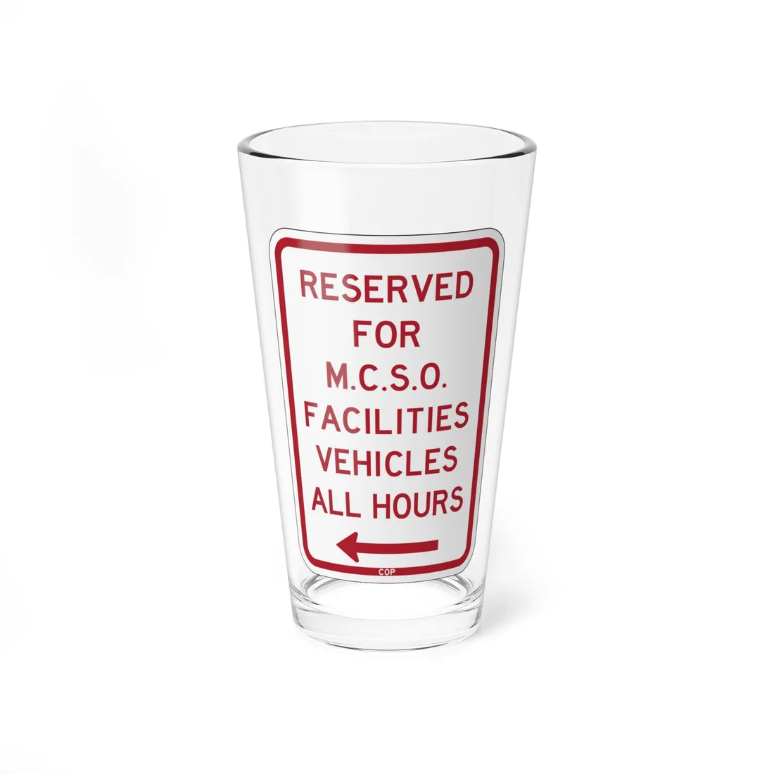 PBOT Road sign P4395L (Oregon) (Road Sign) Pint Glass 16oz 16oz - Go Mug Yourself