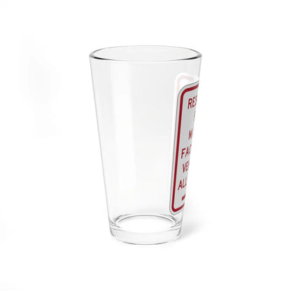 PBOT Road sign P4395R (Oregon) (Road Sign) Pint Glass 16oz - Go Mug Yourself