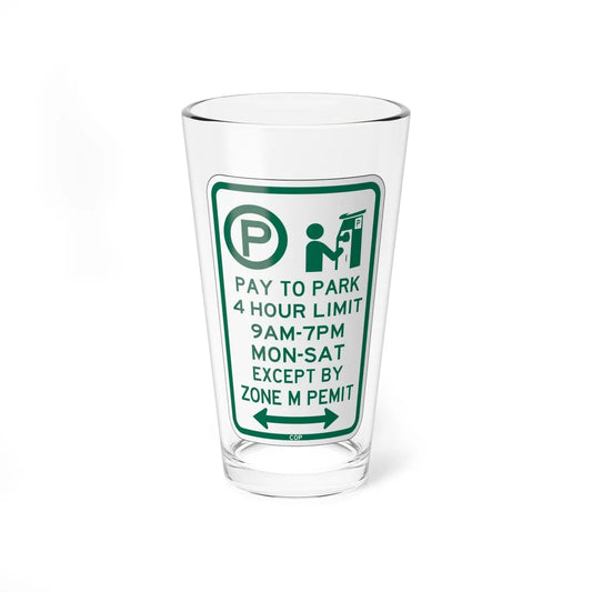 PBOT Road sign P4426D (Oregon) (Road Sign) Pint Glass 16oz 16oz - Go Mug Yourself