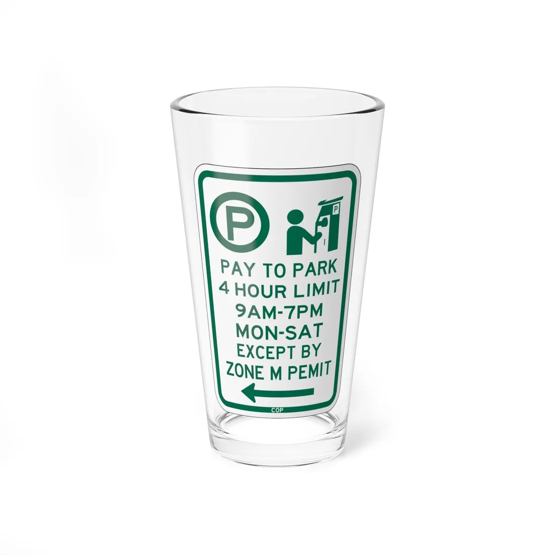 PBOT Road sign P4426L (Oregon) (Road Sign) Pint Glass 16oz 16oz - Go Mug Yourself