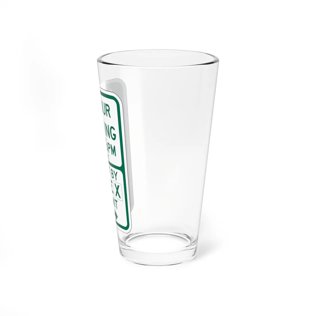 PBOT Road sign P4436 (Oregon) (Road Sign) Pint Glass 16oz - Go Mug Yourself