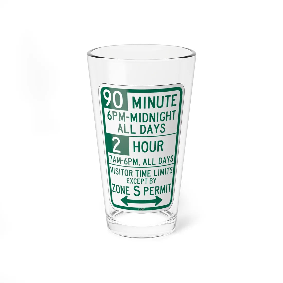 PBOT Road sign P4437D (Oregon) (Road Sign) Pint Glass 16oz 16oz - Go Mug Yourself
