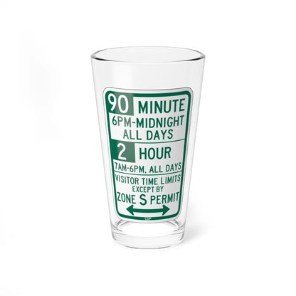 PBOT Road sign P4437D (Oregon) (Road Sign) Pint Glass 16oz 16oz - Go Mug Yourself