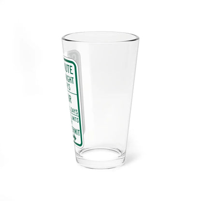 PBOT Road sign P4437D (Oregon) (Road Sign) Pint Glass 16oz - Go Mug Yourself