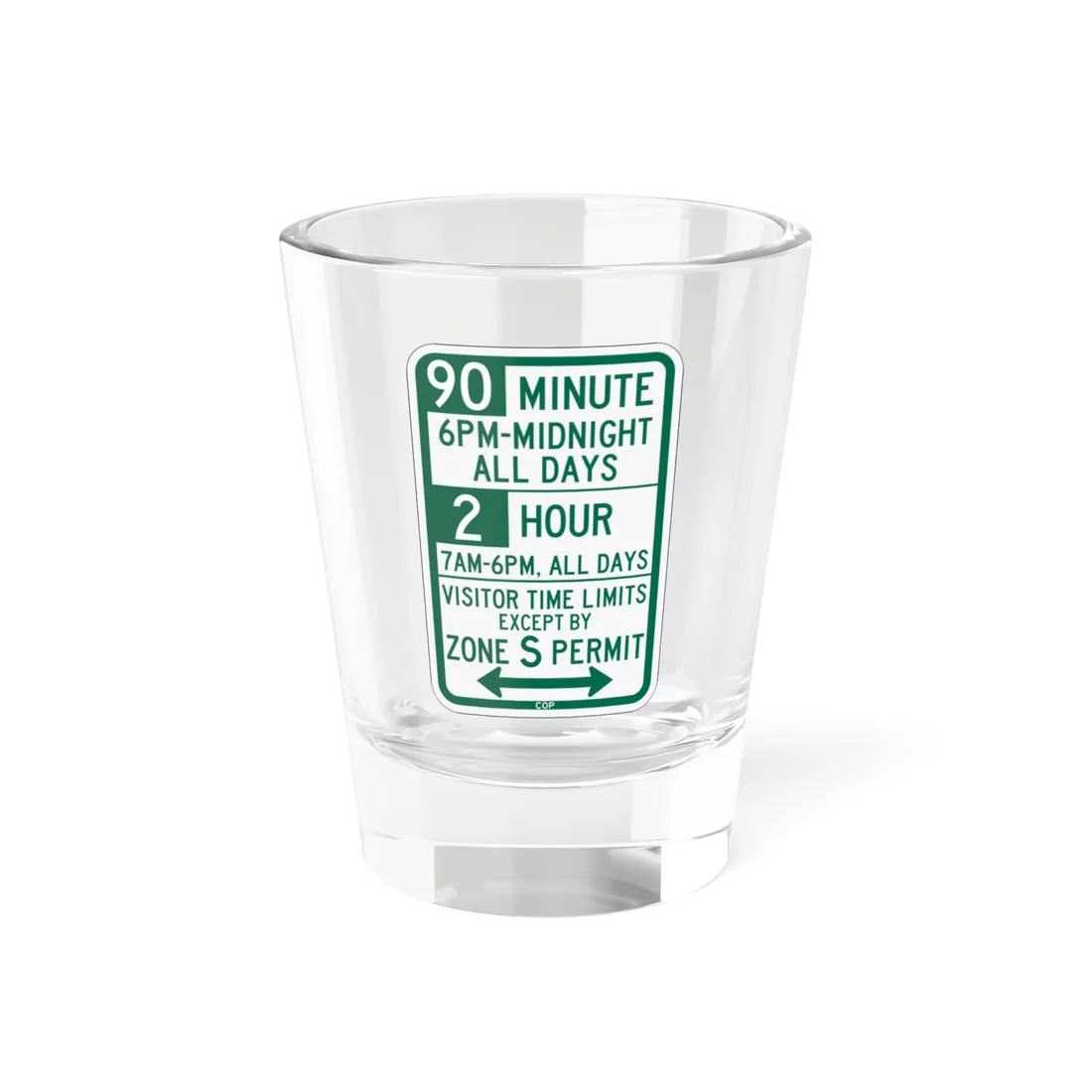 PBOT Road sign P4437D (Oregon) (Road Sign) Shot Glass 1.5oz 1.5oz - Go Mug Yourself