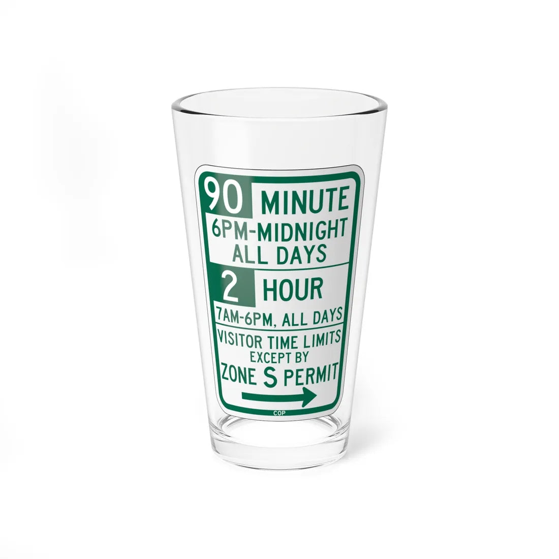 PBOT Road sign P4437L (Oregon) (Road Sign) Pint Glass 16oz 16oz - Go Mug Yourself
