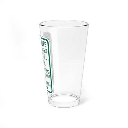 PBOT Road sign P4437L (Oregon) (Road Sign) Pint Glass 16oz - Go Mug Yourself