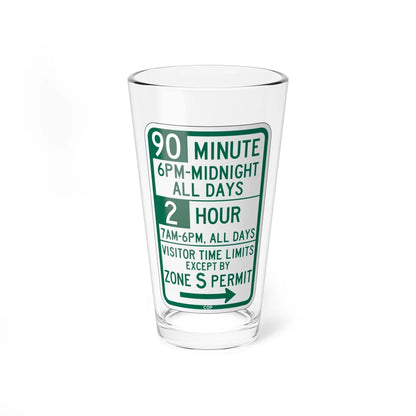 PBOT Road sign P4437L (Oregon) (Road Sign) Pint Glass 16oz - Go Mug Yourself