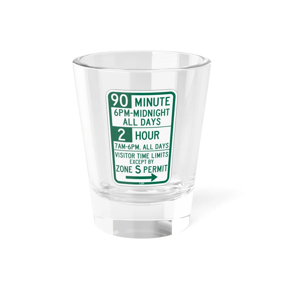 PBOT Road sign P4437L (Oregon) (Road Sign) Shot Glass 1.5oz 1.5oz - Go Mug Yourself