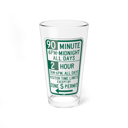 PBOT Road sign P4437R (Oregon) (Road Sign) Pint Glass 16oz 16oz - Go Mug Yourself