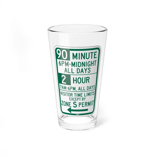 PBOT Road sign P4437R (Oregon) (Road Sign) Pint Glass 16oz 16oz - Go Mug Yourself