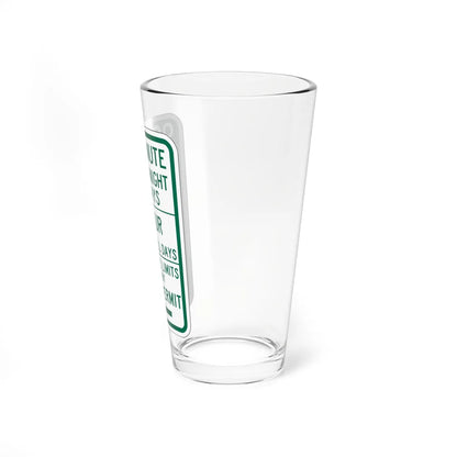 PBOT Road sign P4437R (Oregon) (Road Sign) Pint Glass 16oz - Go Mug Yourself