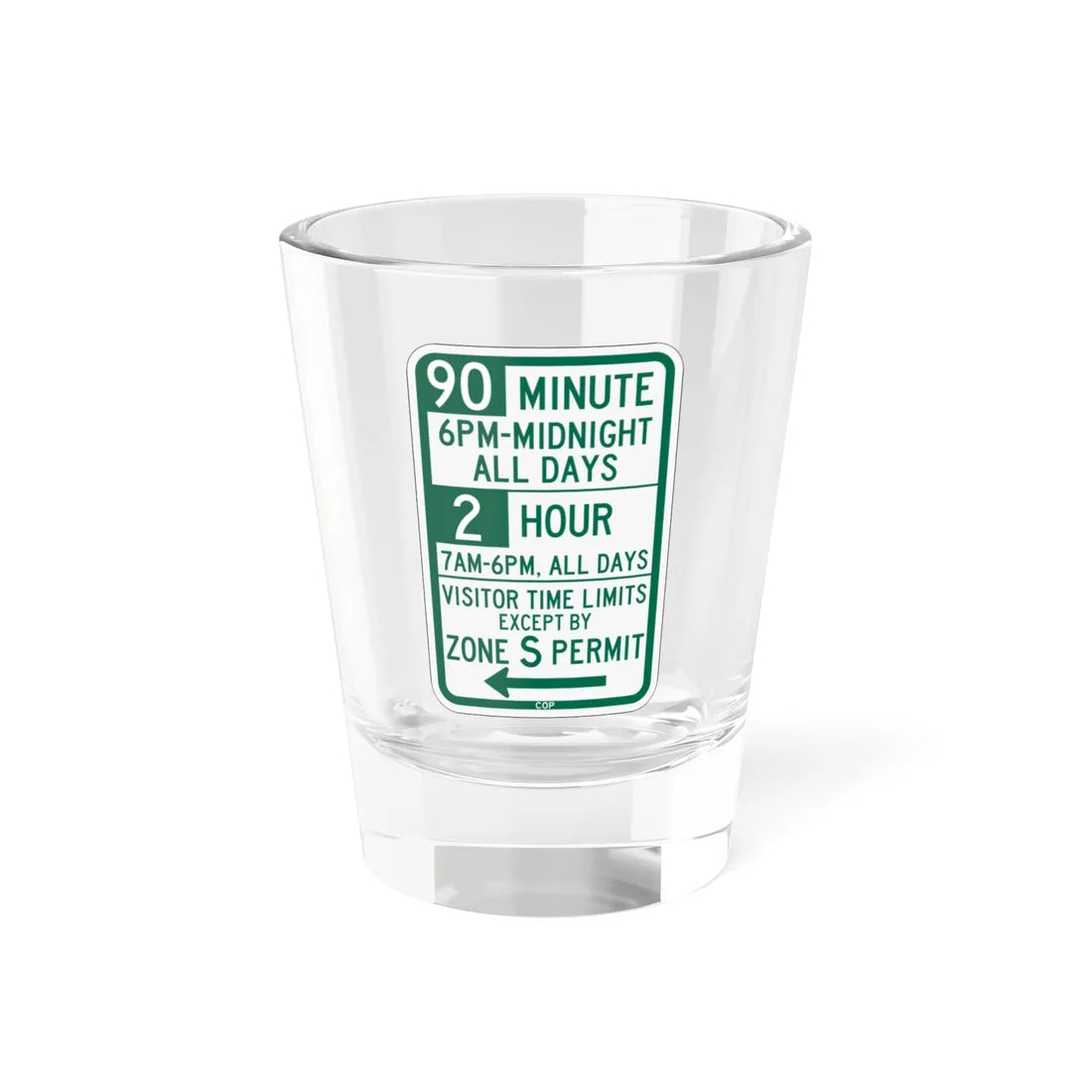 PBOT Road sign P4437R (Oregon) (Road Sign) Shot Glass 1.5oz 1.5oz - Go Mug Yourself