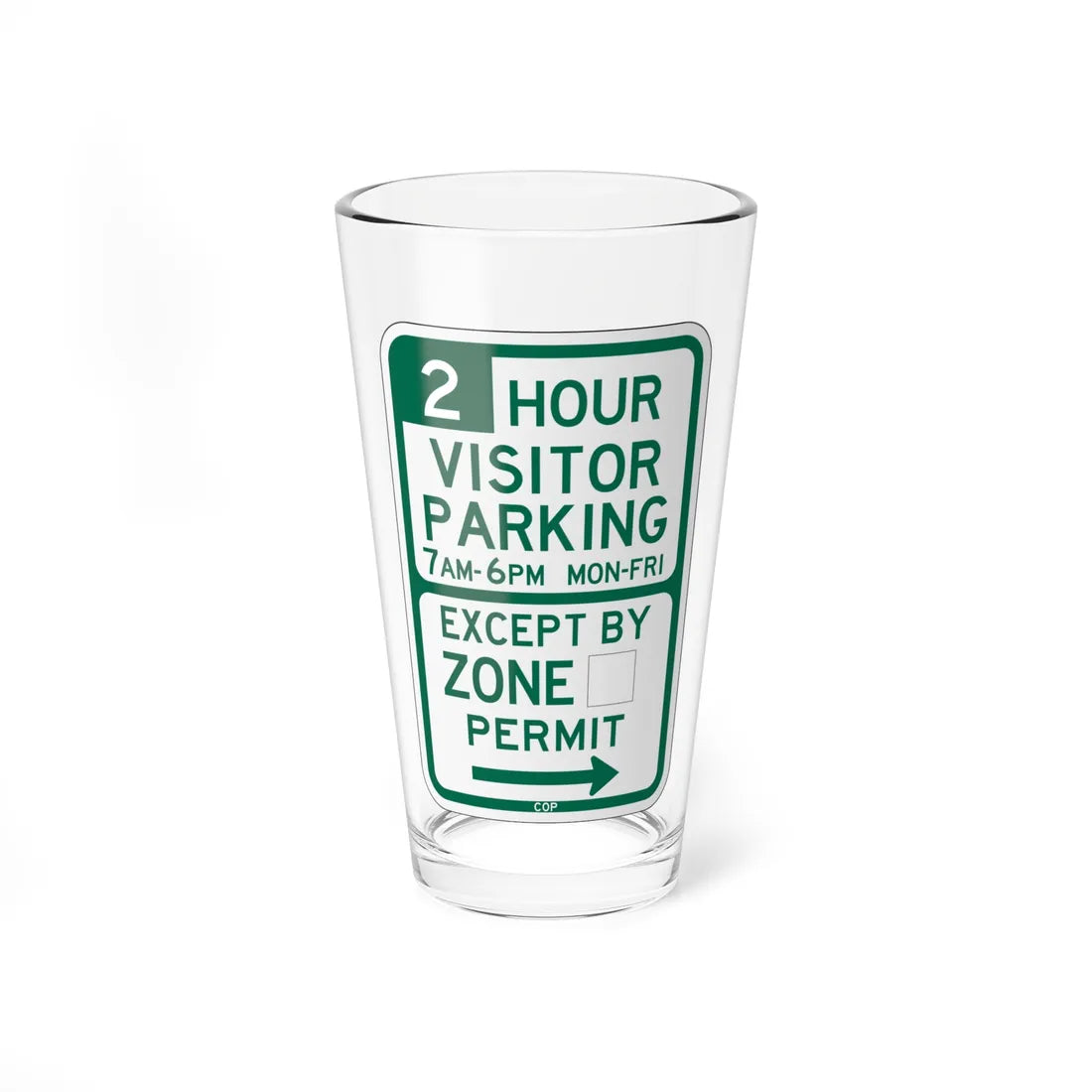 PBOT Road sign P4440L (Oregon) (Road Sign) Pint Glass 16oz 16oz - Go Mug Yourself