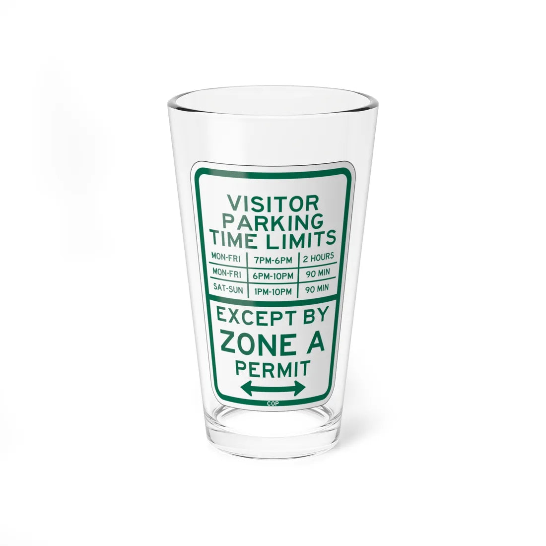 PBOT Road sign P4446A (Oregon) (Road Sign) Pint Glass 16oz 16oz - Go Mug Yourself